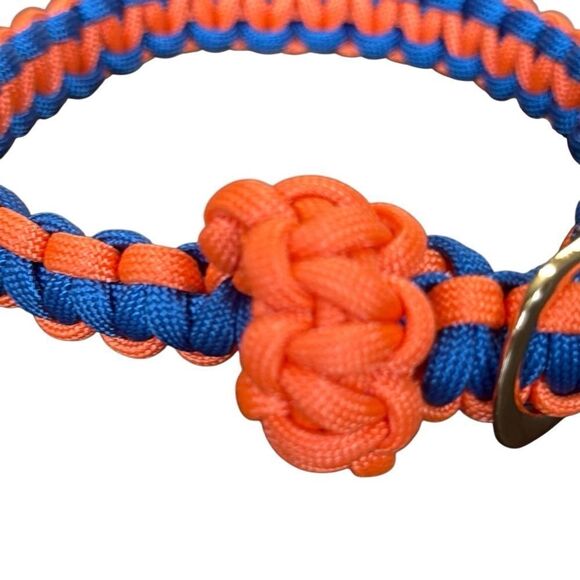 Vibrant Orange and Blue Dog Collar - Picture 5 of 10